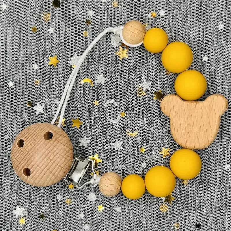 Attache-Tétine Personnalisée au Prénom – Bois & Silicone