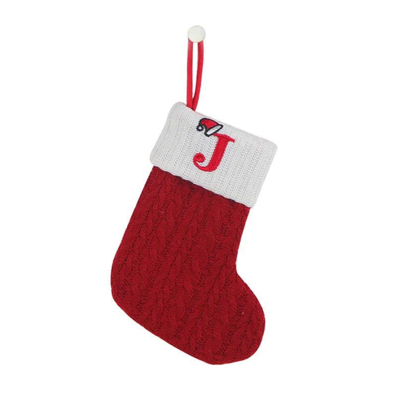 Chaussette de Noël en Tricot avec Initiale