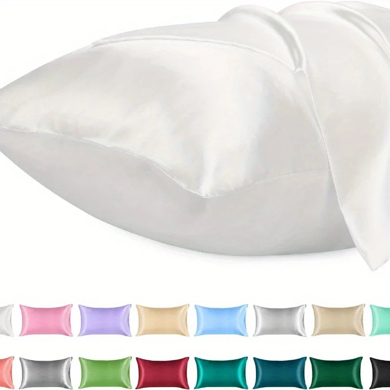 Taie d’Oreiller en Satin – Cheveux Lisses & Peau Reposée
