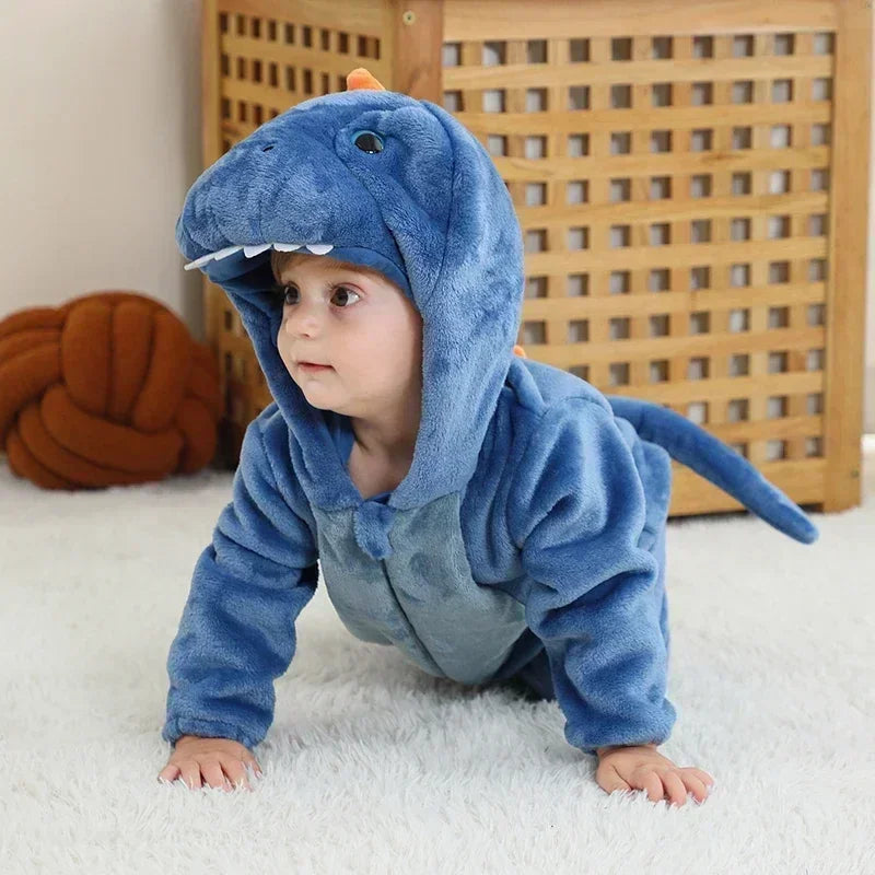 Grenouillère Pyjama Animaux Bébé – Dinosaure, Licorne, Panda | Combinaison Polaire à Capuche