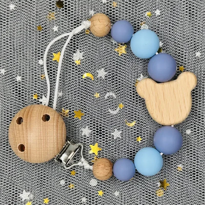Attache-Tétine Personnalisée au Prénom – Bois & Silicone