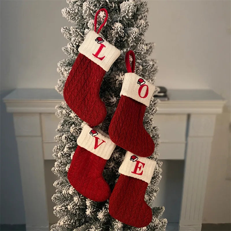 Chaussette de Noël en Tricot avec Initiale