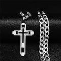 Collier Croix Homme en Acier Inoxydable