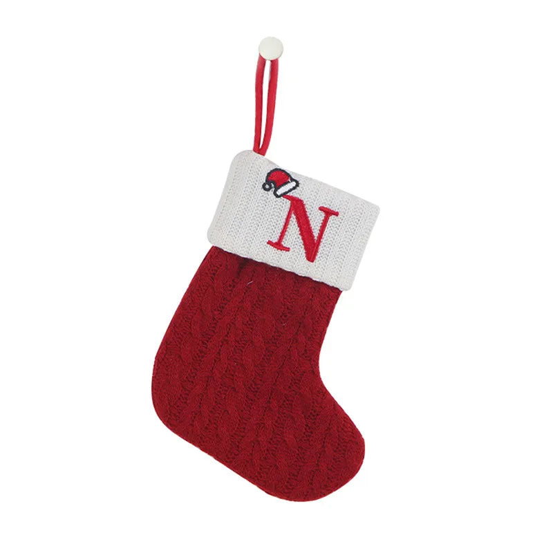 Chaussette de Noël en Tricot avec Initiale