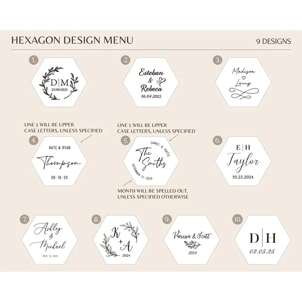 Boîte à Alliances Hexagonale en Acrylique Transparent – Gravure Personnalisée