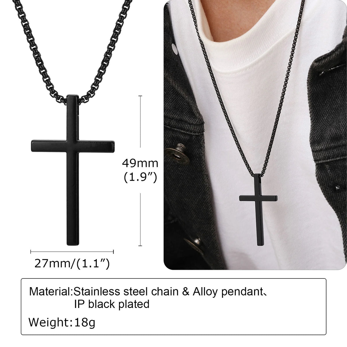 Collier Croix Classique – Chaîne Vénitienne en Acier