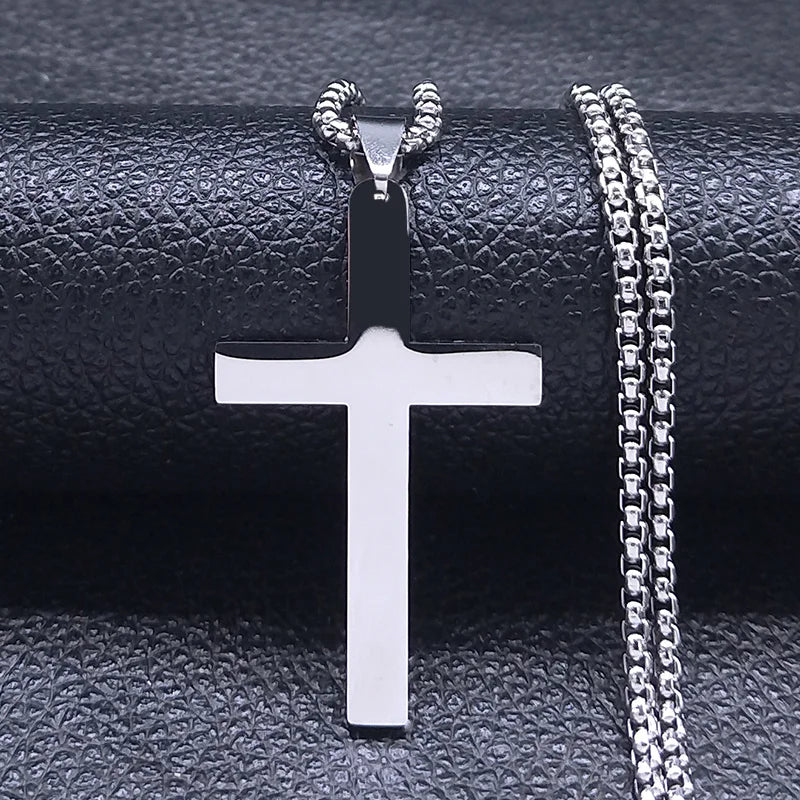 Collier Croix Homme en Acier Inoxydable