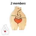 Puzzle Famille d’Ours en Bois Personnalisé avec Prénoms