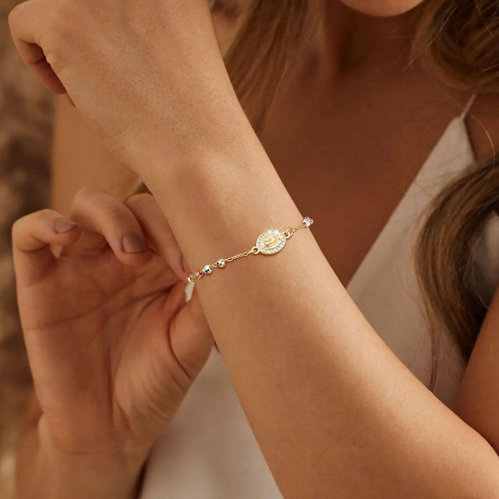 Bracelet Vierge Marie Doré – 10 Modèles Chapelet & Médaille