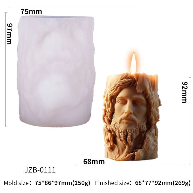 Moule en Silicone Jésus et Vierge Marie – 4 Modèles de Bougies Sculptées