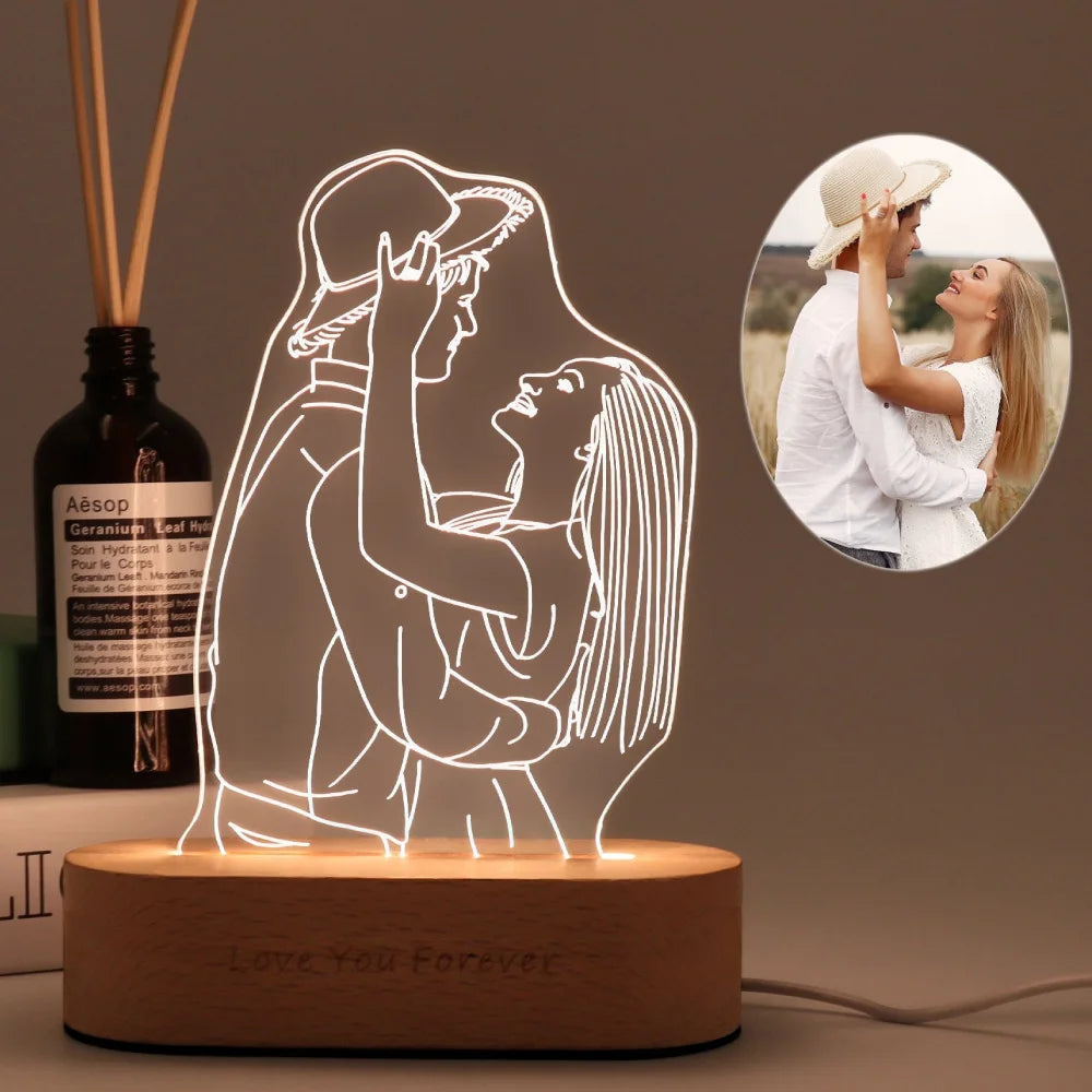 Lampe 3D Personnalisée Photo & Texte