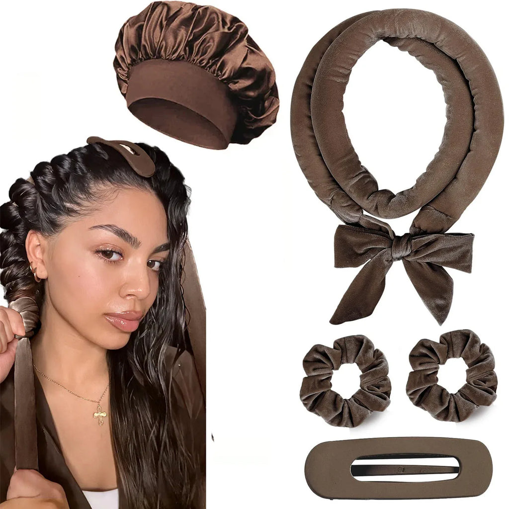 Bigoudis Sans Chaleur en Satin – Boucles Naturelles pendant la Nuit
