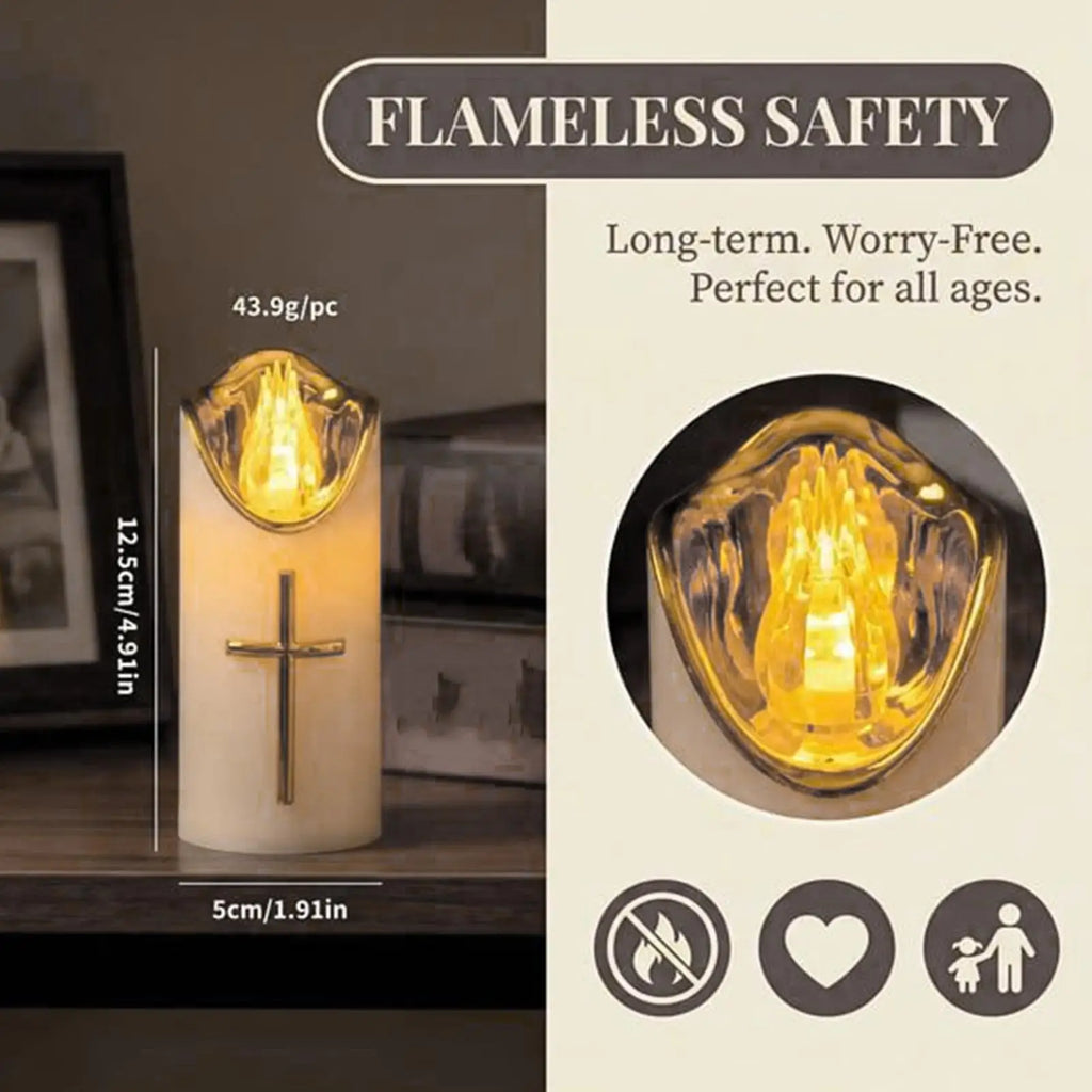 Flameless LED Candles Battery Operated Memorial Grave Lights LED Electric Fake Candle for Outdoor Indoor Porch Garden Church