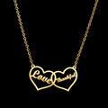 Collier Personnalisé 2 Prénoms – Cœur en Zircon, Acier Inoxydable