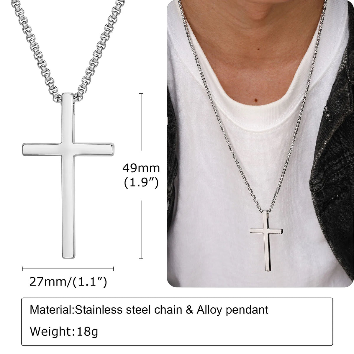 Collier Croix Classique – Chaîne Vénitienne en Acier
