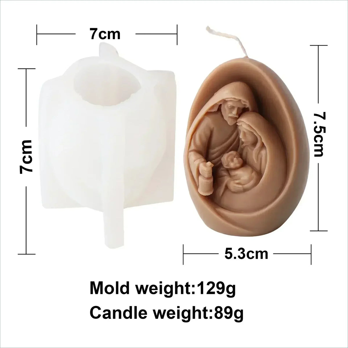 Moules en Silicone Religieux – Vierge, Sainte Famille & Christ