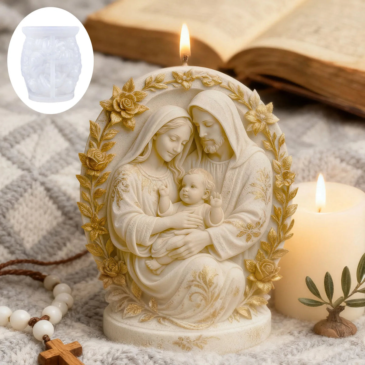 Moule en Silicone Sainte Famille Fleurie