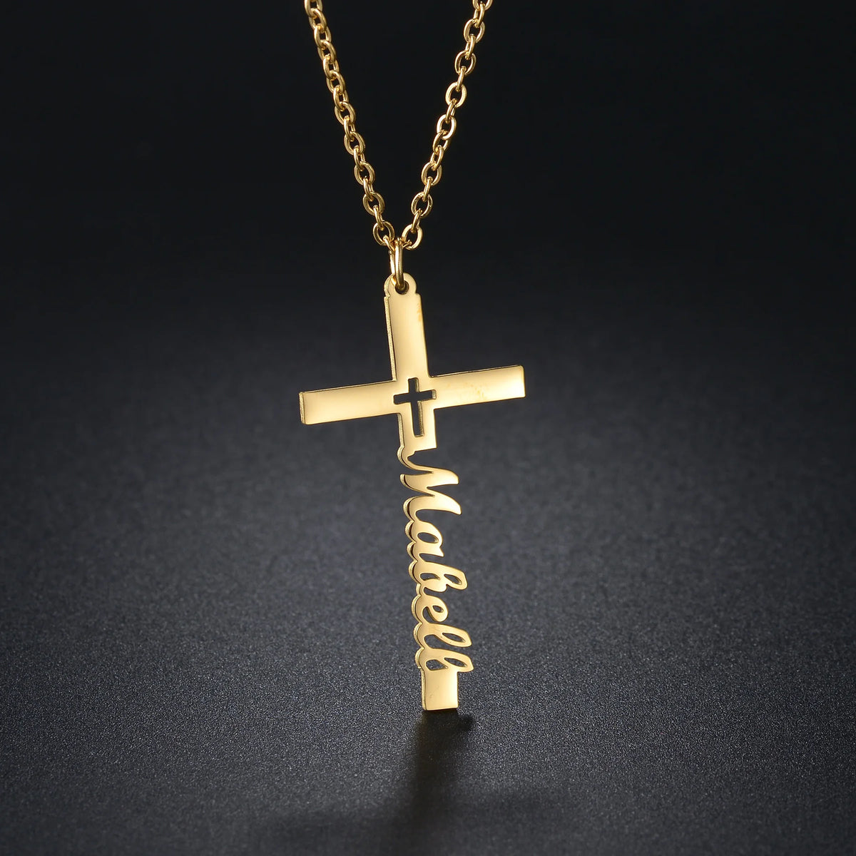 Collier Croix Personnalisé au Prénom – Cadeau de Baptême & Communion