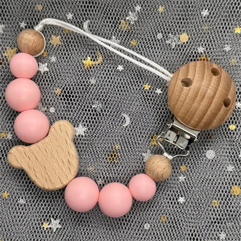 Attache-Tétine Personnalisée au Prénom – Bois & Silicone