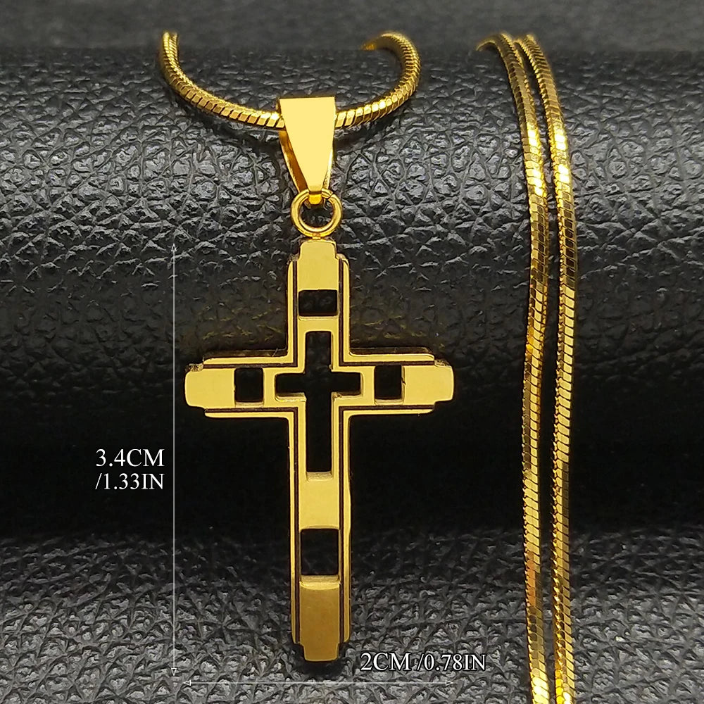 Collier Croix Homme en Acier Inoxydable