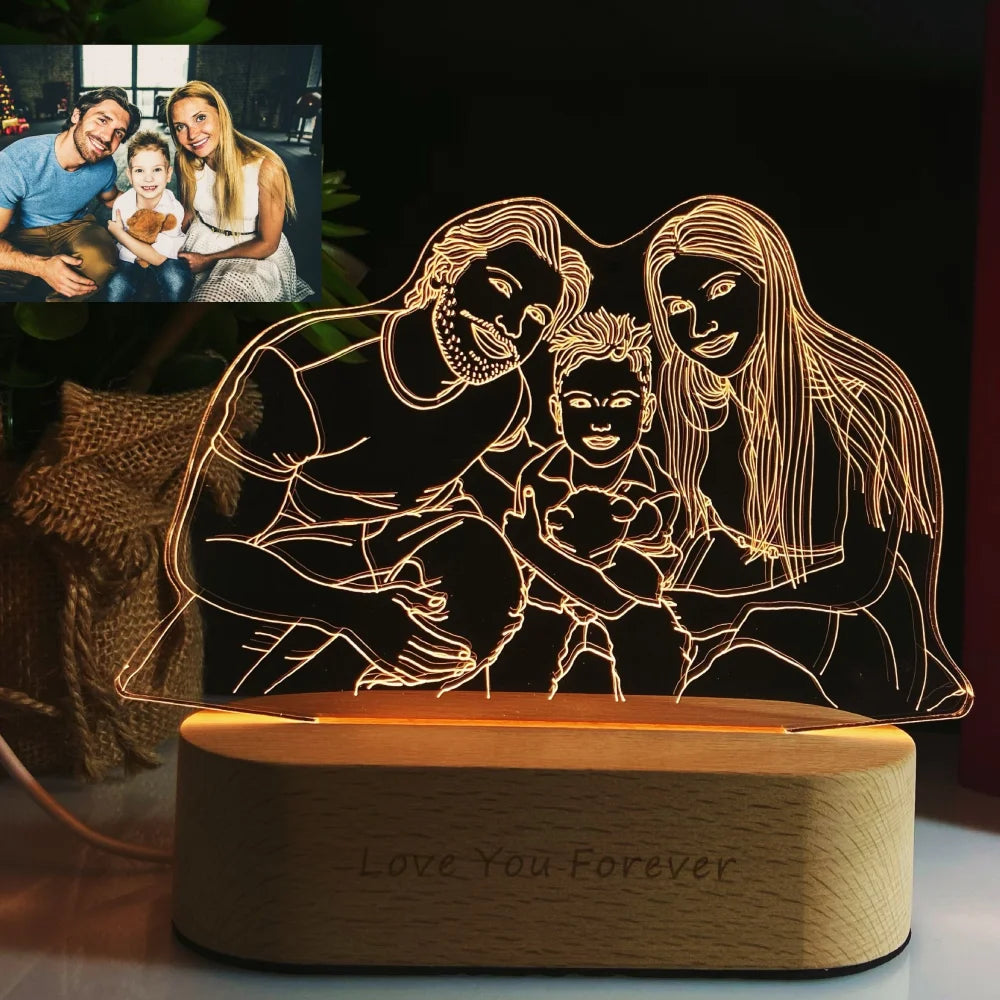 Lampe 3D Personnalisée Photo & Texte