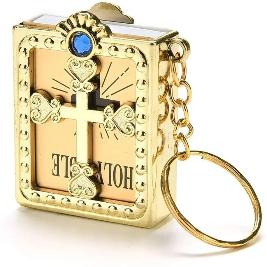 Lot de 20 Porte-clés Mini Bible – Cadeaux d’Invités Baptême & Communion