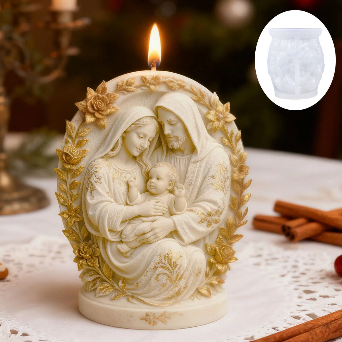 Moule en Silicone Sainte Famille Fleurie