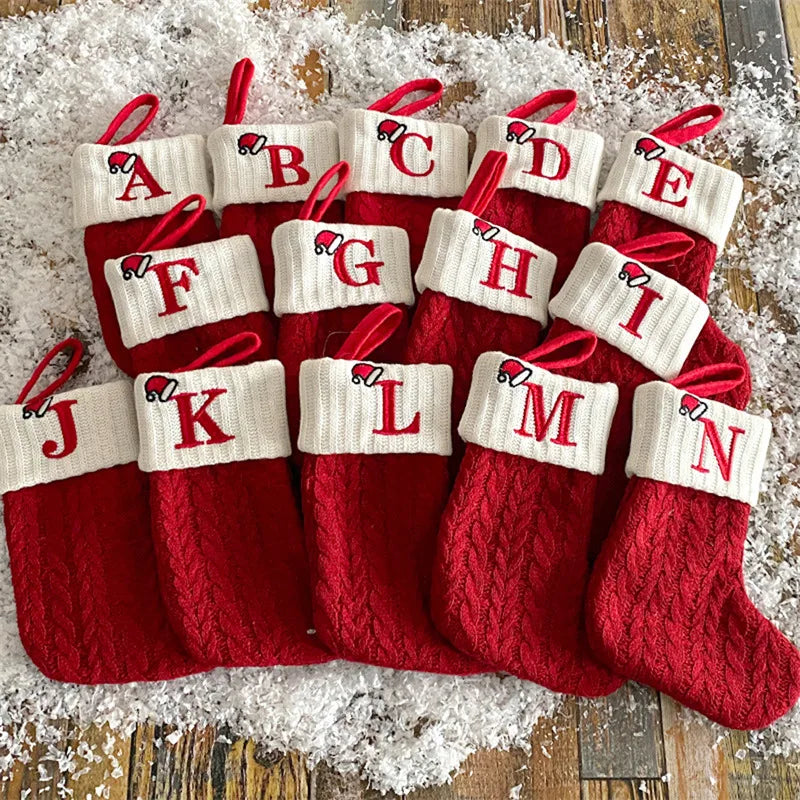 Chaussette de Noël en Tricot avec Initiale