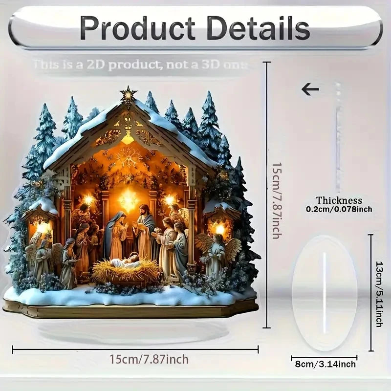 Crèche de Noël en Acrylique – Décor de Table Nativité, 8 Modèles
