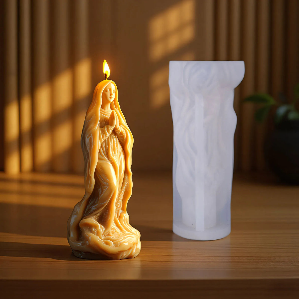 Moule en Silicone Jésus et Vierge Marie – 4 Modèles de Bougies Sculptées