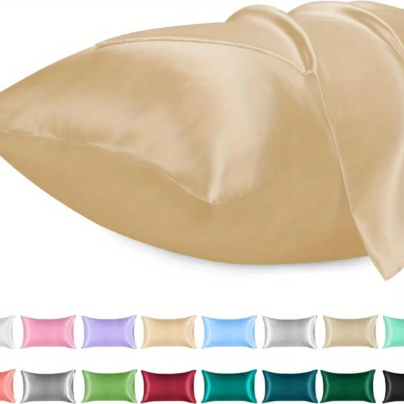Taie d’Oreiller en Satin – Cheveux Lisses & Peau Reposée